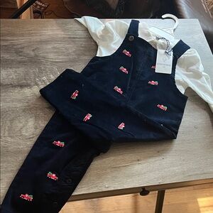 AdventureWear Black Overalls with Red Car Patch
